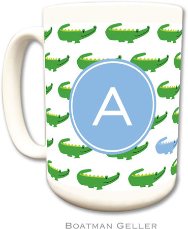 Boatman Geller - Personalized Coffee Mugs (Alligator Repeat Blue Preset) Boatman Geller - Personalized Coffee Mugs (Alligator Repeat Blue Preset)