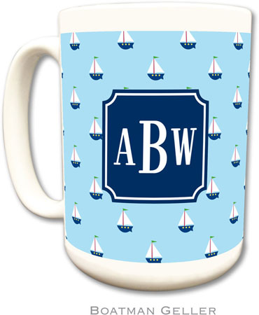 Boatman Geller - Personalized Coffee Mugs (Little Sailboat Preset)