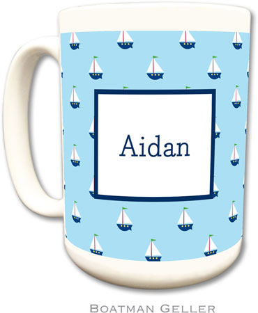 Boatman Geller - Personalized Coffee Mugs (Little Sailboat)