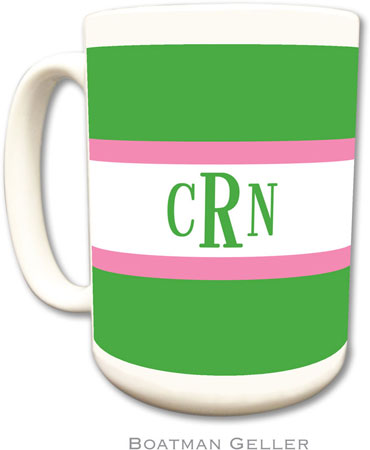 Boatman Geller - Personalized Coffee Mugs (Stripe Kelly & Bubblegum) Boatman Geller - Personalized Coffee Mugs (Stripe Kelly & Bubblegum)