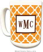 Boatman Geller - Personalized Coffee Mugs (Bristol Tile Tangerine)
