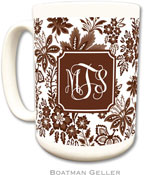 Boatman Geller - Personalized Coffee Mugs (Classic Floral Brown Preset)