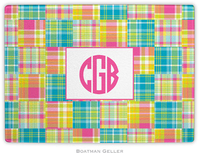 Boatman Geller - Personalized Cutting Boards (Madras Patch Bright) Boatman Geller - Personalized Cutting Boards (Madras Patch Bright)