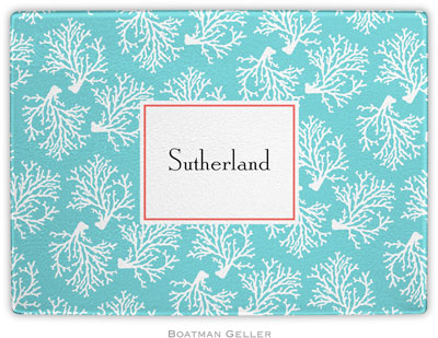 Boatman Geller - Personalized Cutting Boards (Coral Repeat Teal)