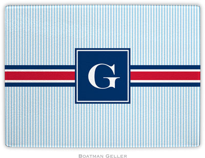 Boatman Geller - Personalized Cutting Boards (Seersucker Band Red & Navy) Boatman Geller - Personalized Cutting Boards (Seersucker Band Red & Navy)