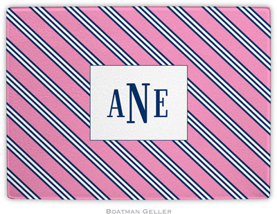 Boatman Geller - Personalized Cutting Boards (Repp Tie Pink & Navy) Boatman Geller - Personalized Cutting Boards (Repp Tie Pink & Navy)