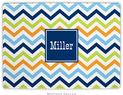 Boatman Geller - Personalized Cutting Boards (Chevron Blue Orange & Lime Preset)