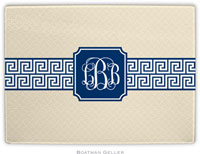 Boatman Geller - Personalized Cutting Boards (Greek Key Band Navy Preset)