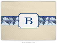 Boatman Geller - Personalized Cutting Boards (Greek Key Band Navy)