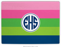 Boatman Geller - Personalized Cutting Boards (Bold Stripe Pink Green & Navy)