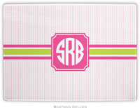 Boatman Geller - Personalized Cutting Boards (Seersucker Band Pink & Green)