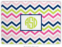 Boatman Geller - Personalized Cutting Boards (Chevron Pink Navy & Lime)