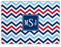 Boatman Geller - Personalized Cutting Boards (Chevron Blue & Red Preset)