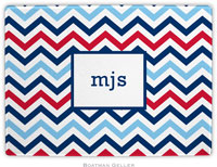 Boatman Geller - Personalized Cutting Boards (Chevron Blue & Red)