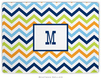 Boatman Geller - Personalized Cutting Boards (Chevron Blue Orange & Lime)