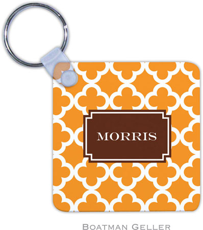 Boatman Geller - Create-Your-Own Personalized Key Chains (Bristol Tile Tangerine Preset)