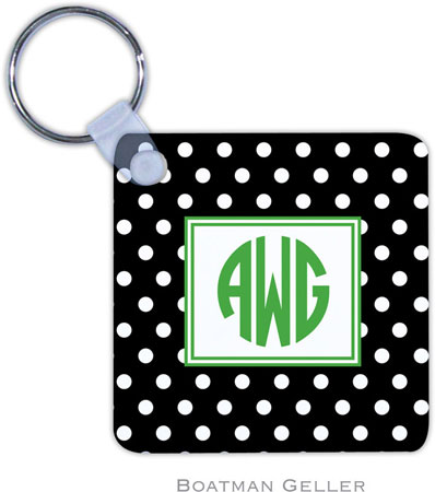 Boatman Geller - Create-Your-Own Personalized Key Chains (Polka Dot Black Preset)