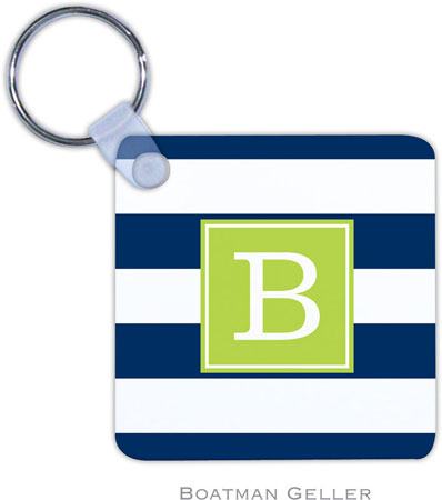 Boatman Geller - Create-Your-Own Personalized Key Chains (Awning Stripe Navy Preset)