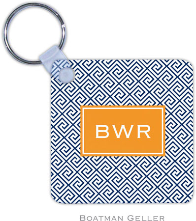 Boatman Geller - Create-Your-Own Personalized Key Chains (Greek Key Navy Preset)