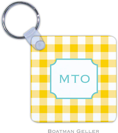 Boatman Geller - Create-Your-Own Personalized Key Chains (Classic Check Sunflower)