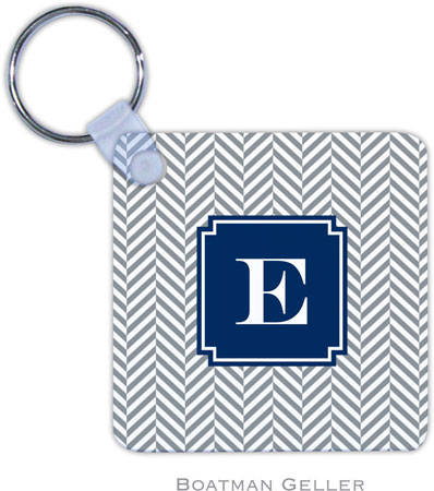 Boatman Geller - Create-Your-Own Personalized Key Chains (Herringbone Gray Preset)