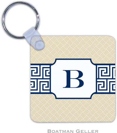 Boatman Geller - Personalized Key Chains (Greek Key Band Navy)