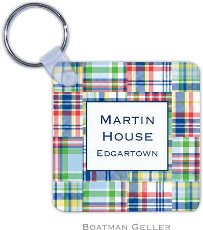 Boatman Geller - Personalized Key Chains (Madras Patch Blue) Boatman Geller - Personalized Key Chains (Madras Patch Blue)