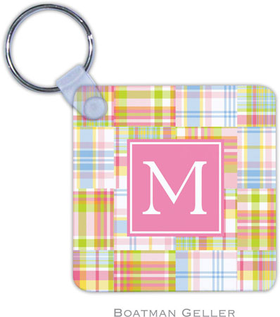 Boatman Geller - Personalized Key Chains (Madras Patch Pink Preset)