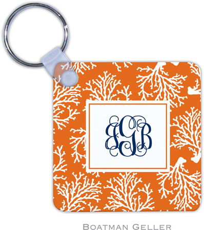 Boatman Geller - Personalized Key Chains (Coral Repeat)