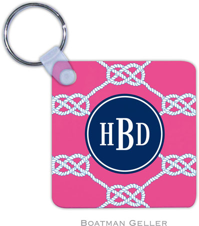 Boatman Geller - Personalized Key Chains (Nautical Knot Raspberry Preset)