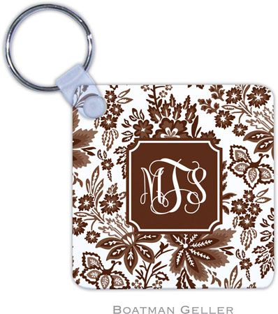 Boatman Geller - Personalized Key Chains (Classic Floral Brown Preset)