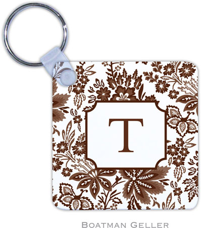 Boatman Geller - Personalized Key Chains (Classic Floral Brown)