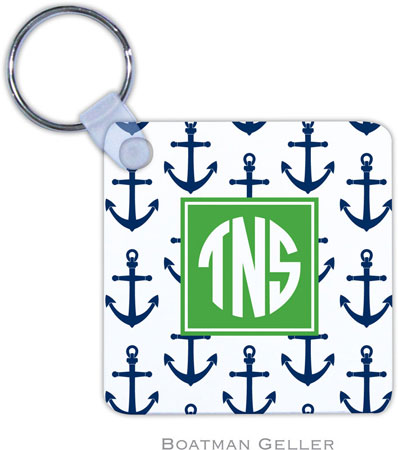 Boatman Geller - Personalized Key Chains (Anchors Navy Preset)