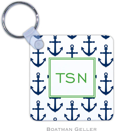 Boatman Geller - Personalized Key Chains (Anchors Navy)