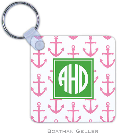 Boatman Geller - Personalized Key Chains (Anchors Pink Preset)
