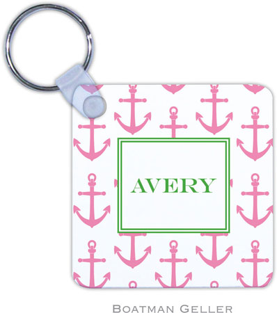 Boatman Geller - Personalized Key Chains (Anchors Pink)