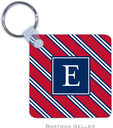 Boatman Geller - Personalized Key Chains (Repp Tie Red & Navy Preset)