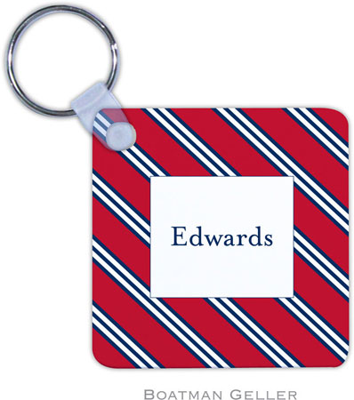 Boatman Geller - Personalized Key Chains (Repp Tie Red & Navy) Boatman Geller - Personalized Key Chains (Repp Tie Red & Navy)