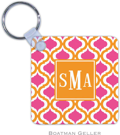 Boatman Geller - Personalized Key Chains (Kate Tangerine & Raspberry Preset)