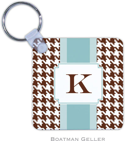 Boatman Geller - Personalized Key Chains (Alex Houndstooth Chocolate)