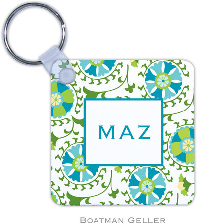 Boatman Geller - Personalized Key Chains (Suzani Teal)