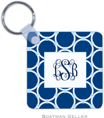 Boatman Geller - Personalized Key Chains (Bamboo Rings Navy)