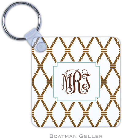 Boatman Geller - Personalized Key Chains (Bamboo Brown & Slate)