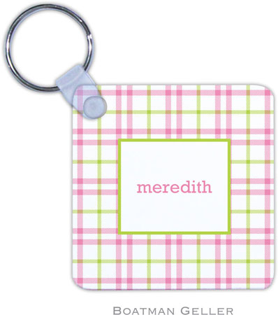 Boatman Geller - Personalized Key Chains (Miller Check Pink & Green)