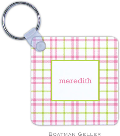 Boatman Geller - Personalized Key Chains (Miller Check Pink & Green) Boatman Geller - Personalized Key Chains (Miller Check Pink & Green)