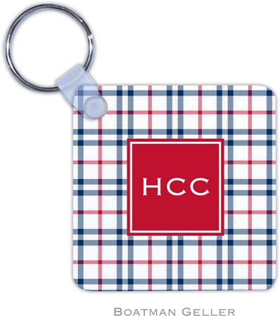 Boatman Geller - Personalized Key Chains (Miller Check Navy & Red Preset)