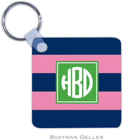Boatman Geller - Personalized Key Chains (Rugby Navy & Pink Preset) Boatman Geller - Personalized Key Chains (Rugby Navy & Pink Preset)