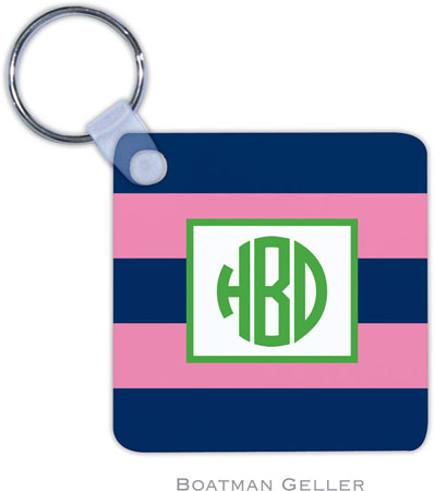 Boatman Geller - Personalized Key Chains (Rugby Navy & Pink) Boatman Geller - Personalized Key Chains (Rugby Navy & Pink)