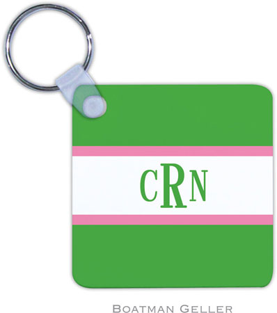 Boatman Geller - Personalized Key Chains (Stripe Kelly & Bubblegum)