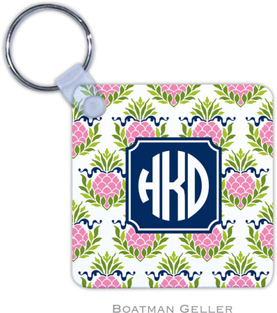 Boatman Geller - Personalized Key Chains (Pineapple Repeat Pink Preset)